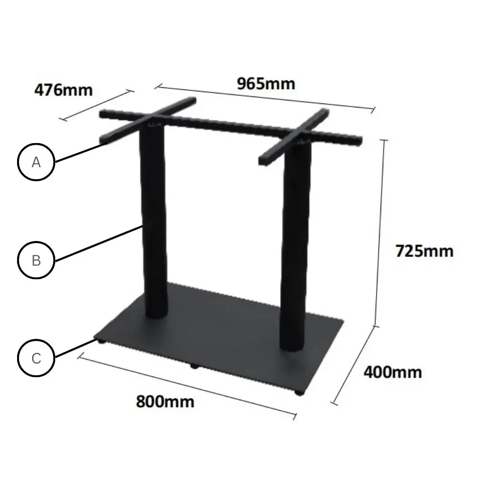 Mild Steel Table Leg (B-2P-800-MS)