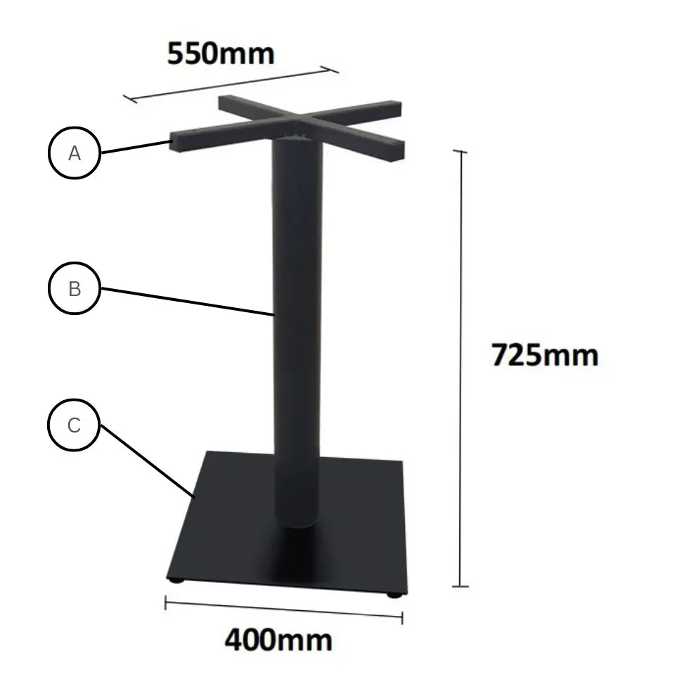 Mild Steel Table Leg (B-SQCT-400-MS)