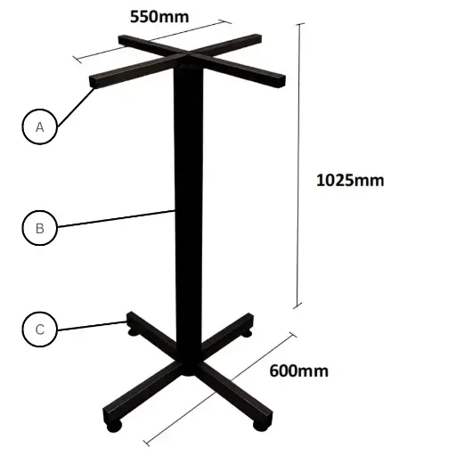 Mild Steel Table Leg (B-CLCT-600B-MS)