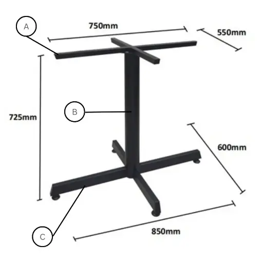 Mild Steel Table Leg (B-CLCT-850-MS)