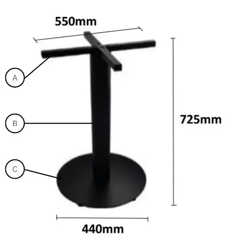 Mild Steel Table Leg (B-RCT-440-MS)