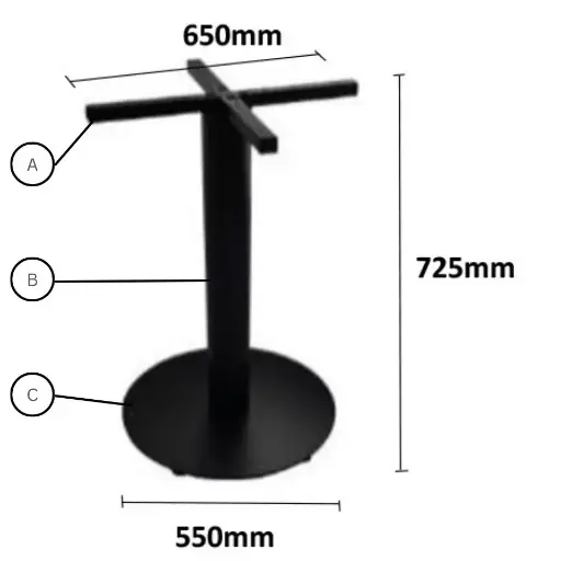 Mild Steel Table Leg (B-RCT-550-MS)