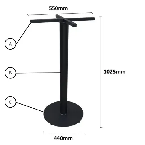 Mild Steel Table Leg (B-RCT-440B-MS)